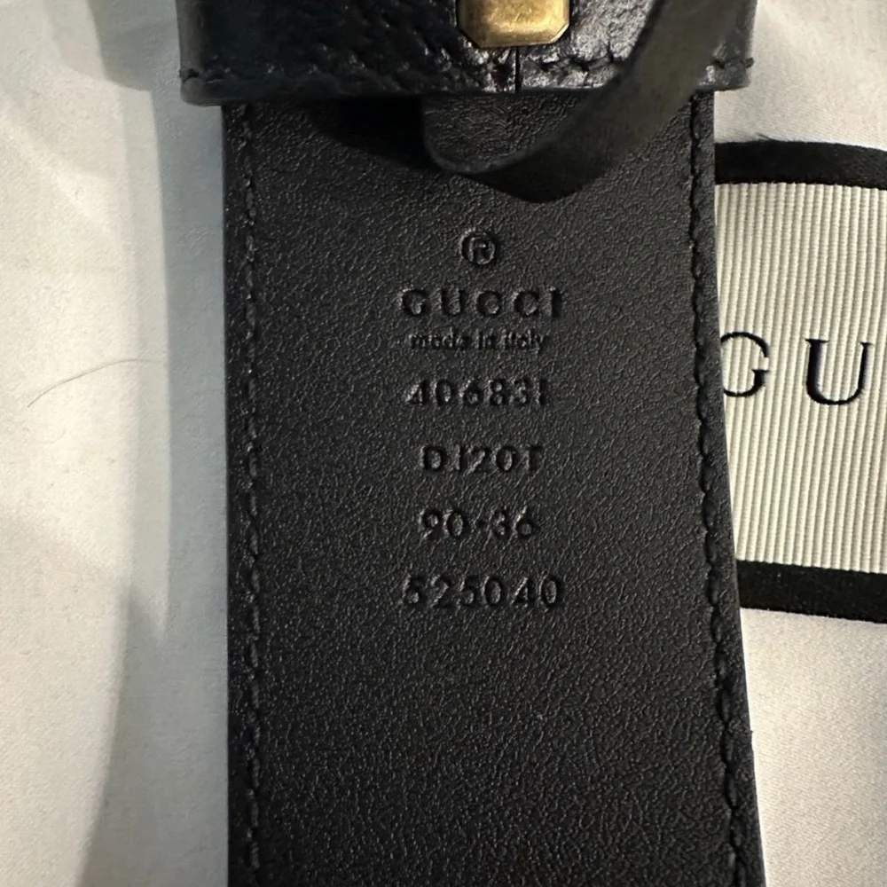 Gucci Double G Logo Leather Belt Size Large